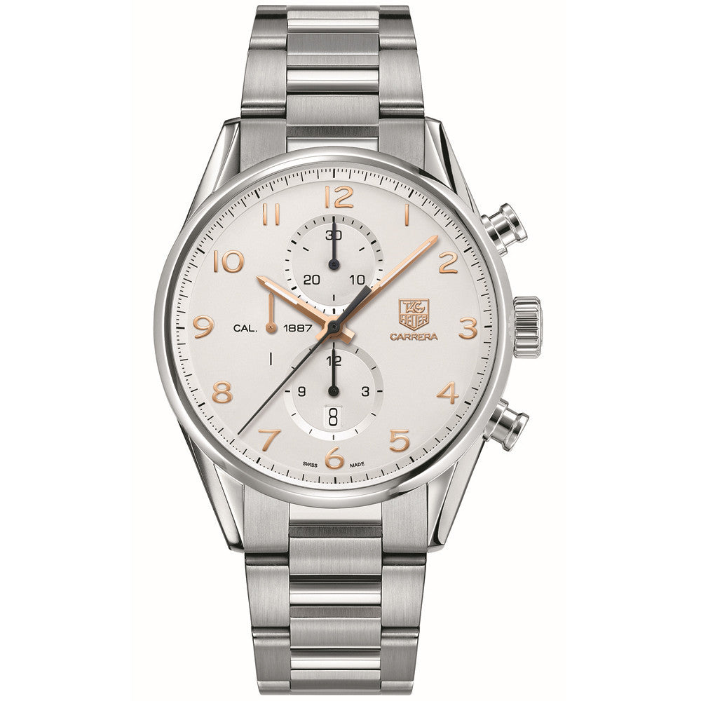  TAG Heuer Carrera Calibre 1887 Automatic Chronograph 43mm Silver Steel Watch CAR2012.BA0799