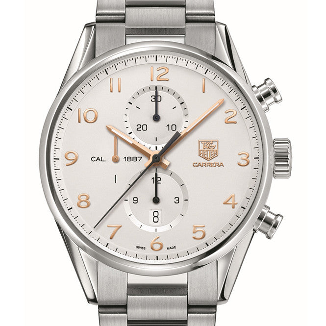 TAG Heuer Carrera Calibre 1887 Automatic Chronograph 43mm Silver Steel Watch CAR2012.BA0799