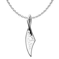 Kit Heath Sterling Silver Flourish Small Blossom Twist Drop Necklace Pendant