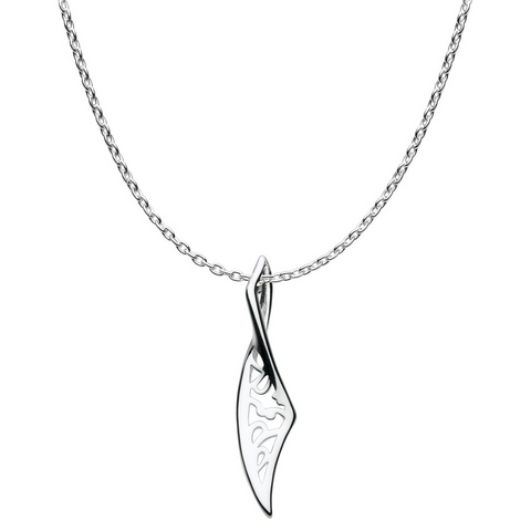 Kit Heath Sterling Silver Flourish Small Blossom Twist Drop Necklace Pendant