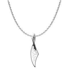 Kit Heath Sterling Silver Flourish Small Blossom Twist Drop Necklace Pendant