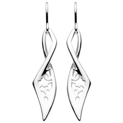 Kit Heath Sterling Silver Flourish Blossom Twist Drop Earrings