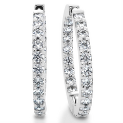 Hearts on Fire Hoopla 1.00" Diamond Inside Out Hoop Earrings 18K