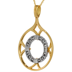 Hearts on Fire Copley Single Drop Diamond Pendant Necklace Yellow Gold & Platinum