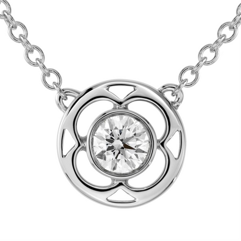 Hearts on Fire Copley Single Diamond Bezel Set Pendant Necklace 18K