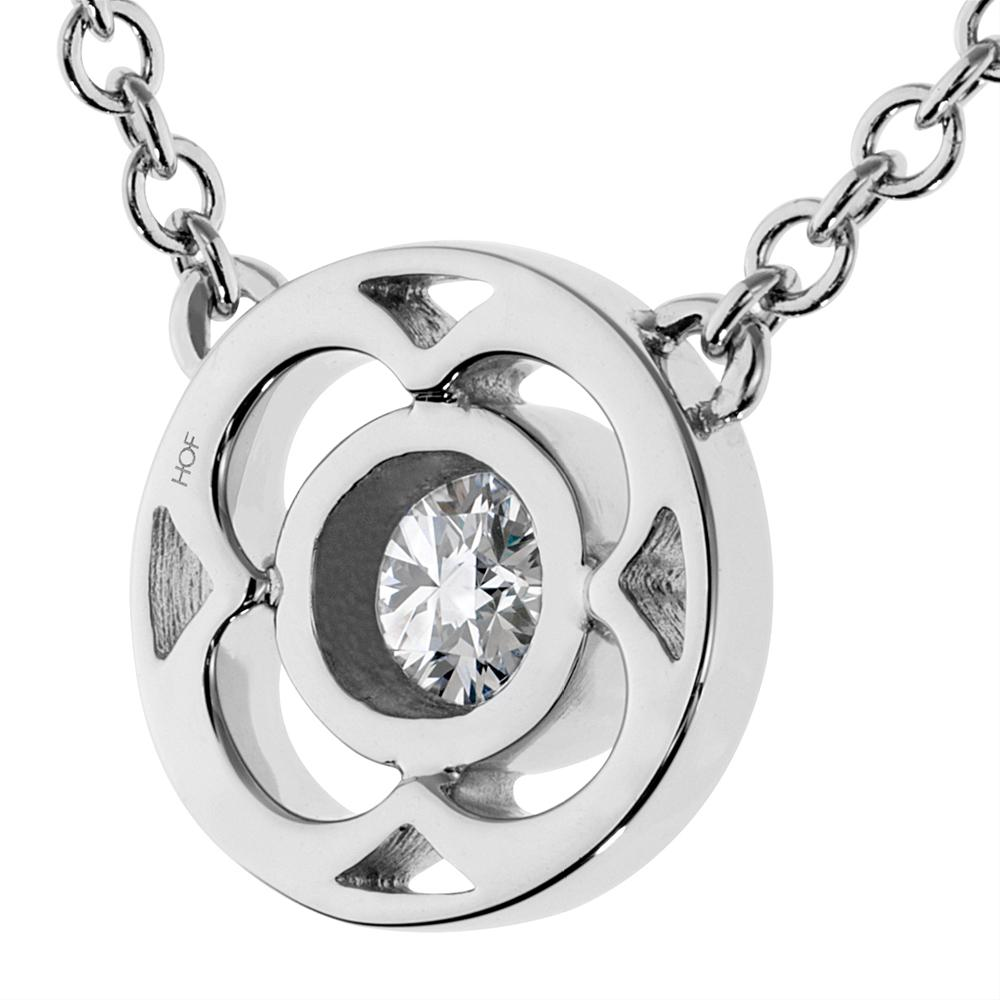 Hearts on Fire Copley Single Diamond Bezel Set Pendant Necklace 18K