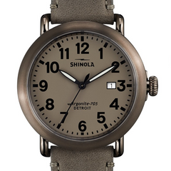 Shinola Gents 41mm Runwell Warm Grey Dial Heather Grey Strap Watch 10000177