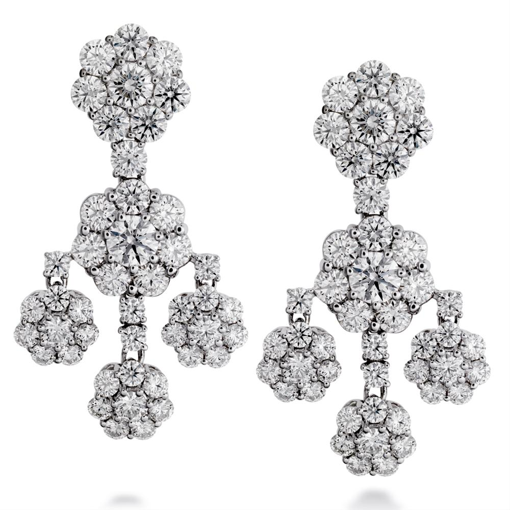 Hearts on Fire Beloved Diamond Drop Earrings 18K White Gold 3.90ctw