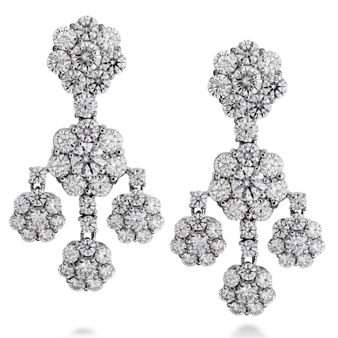 Hearts on Fire Beloved Diamond Drop Earrings 18K White Gold 3.90ctw
