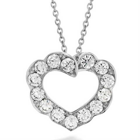 Hearts on Fire Lorelei Diamond Heart Pendant Necklace 18K White Gold