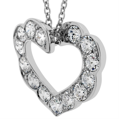 Hearts on Fire Lorelei Diamond Heart Pendant Necklace 18K White Gold