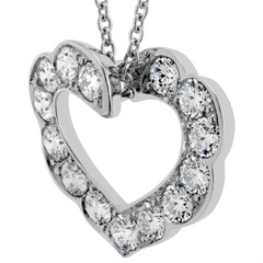 Hearts on Fire Lorelei Diamond Heart Pendant Necklace 18K White Gold