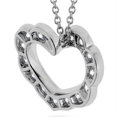 Hearts on Fire Lorelei Diamond Heart Pendant Necklace 18K White Gold