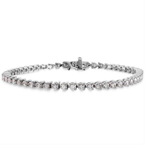 Hearts on Fire Temptation Three Prong Diamond Tennis Bracelet 18K White Gold