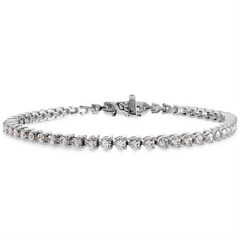 Hearts on Fire Temptation Three Prong Diamond Tennis Bracelet 18K White Gold
