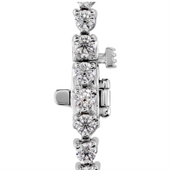 Hearts on Fire Temptation Three Prong Diamond Tennis Bracelet 18K White Gold