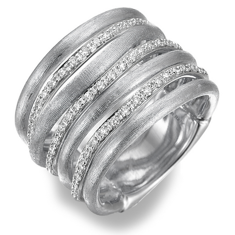 Marco Bicego Jaipur Link White Gold Diamond 7 Row Ring AB480 BW