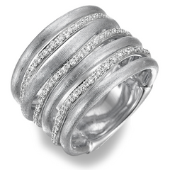 Marco Bicego Jaipur Link White Gold Diamond 7 Row Ring AB480 BW