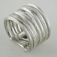 Marco Bicego Jaipur Link White Gold Diamond 7 Row Ring AB480 BW