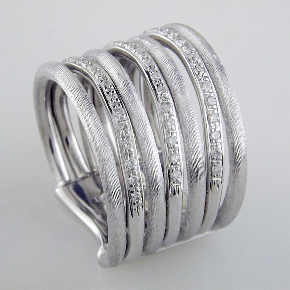 Marco Bicego Jaipur Link White Gold Diamond 7 Row Ring AB480 BW
