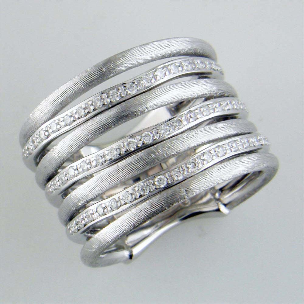 Marco Bicego Jaipur Link White Gold Diamond 7 Row Ring AB480 BW