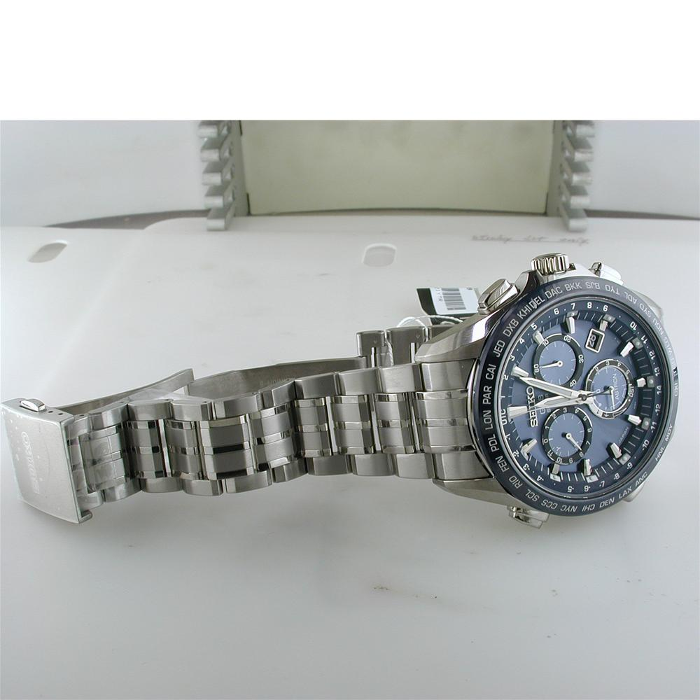 Seiko Astron GPS Solar Titanium Blue Dial Ceramic Bezel 44.6mm Watch SSE005
