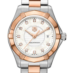 TAG Heuer Aquaracer Diamond Dial 27mm Rose Gold Steel Watch WAP1451.BD0837