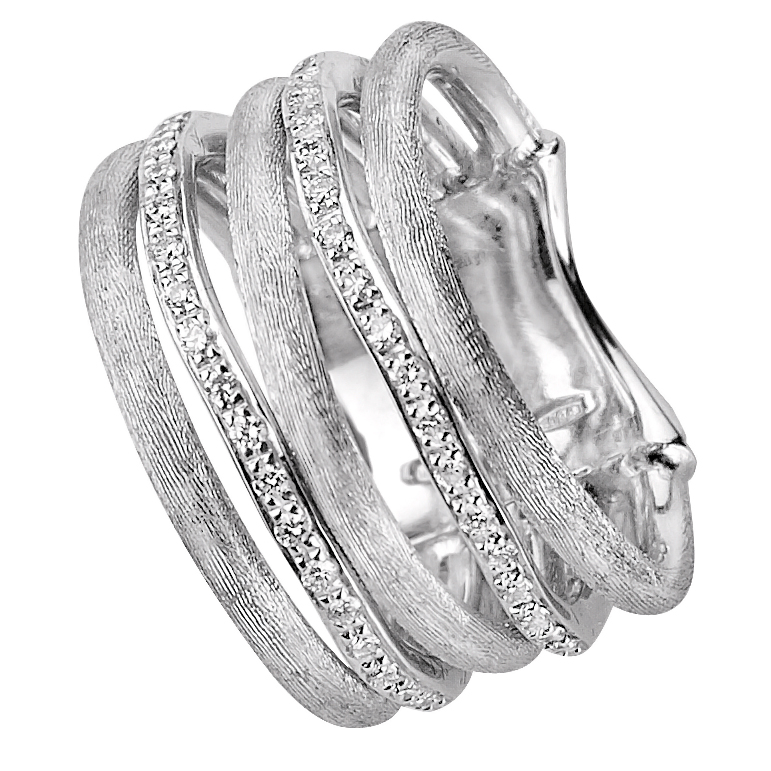 Marco Bicego Jaipur Link White Gold Diamond 5 Row Ring AB479 BW