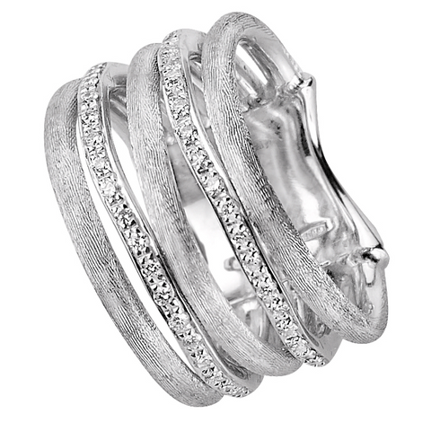 Marco Bicego Jaipur Link White Gold Diamond 5 Row Ring AB479 BW