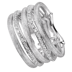 Marco Bicego Jaipur Link White Gold Diamond 5 Row Ring AB479 BW