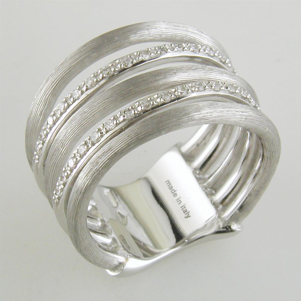 Marco Bicego Jaipur Link White Gold Diamond 5 Row Ring AB479 BW