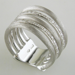 Marco Bicego Jaipur Link White Gold Diamond 5 Row Ring AB479 BW