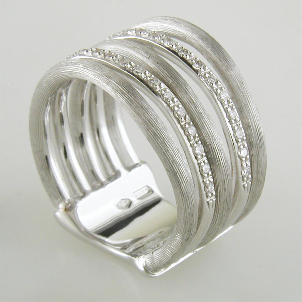Marco Bicego Jaipur Link White Gold Diamond 5 Row Ring AB479 BW