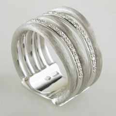 Marco Bicego Jaipur Link White Gold Diamond 5 Row Ring AB479 BW