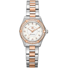 TAG Heuer Aquaracer Diamond Bezel 27mm Rose Gold Steel Watch WAP1452BD0837