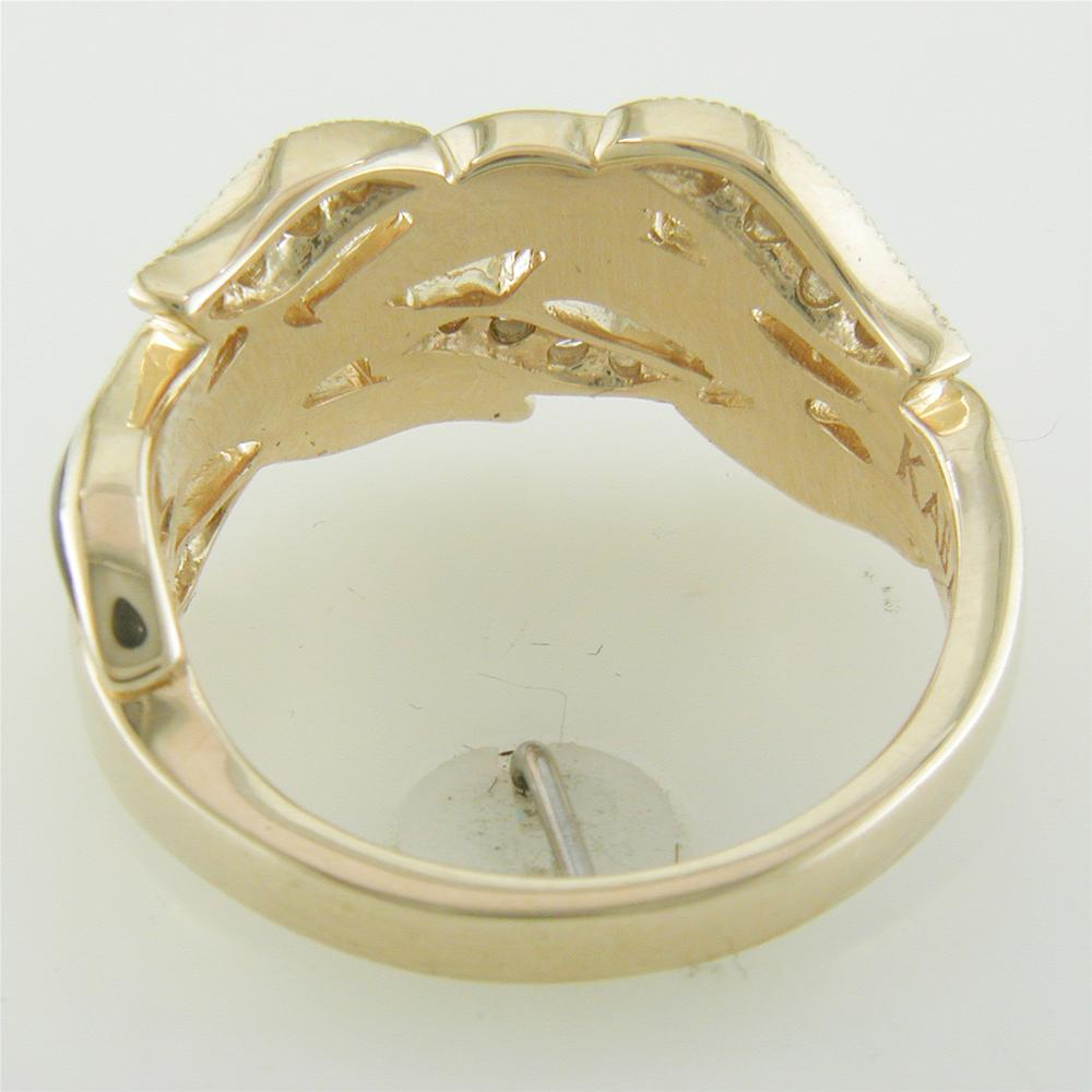 Kabana Black Onyx Inlay 14K Yellow Gold Ring With Diamonds