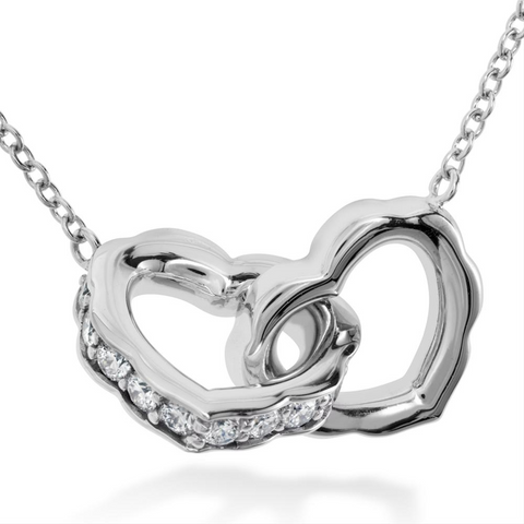 Hearts on Fire Lorelei Interlocking Diamond Heart Pendant Necklace 18K