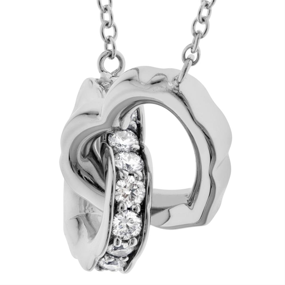 Hearts on Fire Lorelei Interlocking Diamond Heart Pendant Necklace 18K