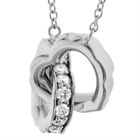 Hearts on Fire Lorelei Interlocking Diamond Heart Pendant Necklace 18K