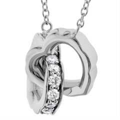 Hearts on Fire Lorelei Interlocking Diamond Heart Pendant Necklace 18K