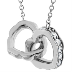 Hearts on Fire Lorelei Interlocking Diamond Heart Pendant Necklace 18K