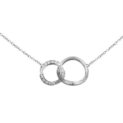 Marco Bicego Jaipur Diamond Circle Link White Gold Necklace CB1674