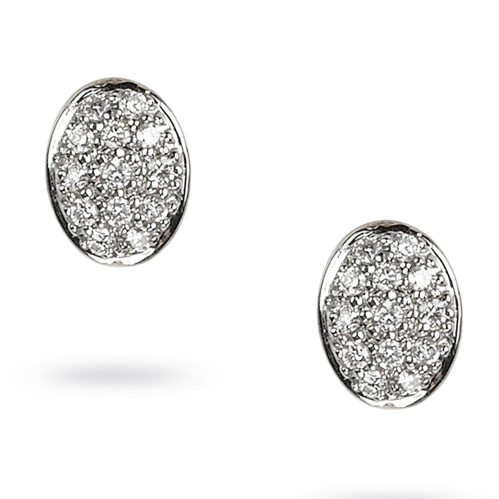 Marco Bicego Siviglia Oval Diamond Button Stud Earrings OB1327-B
