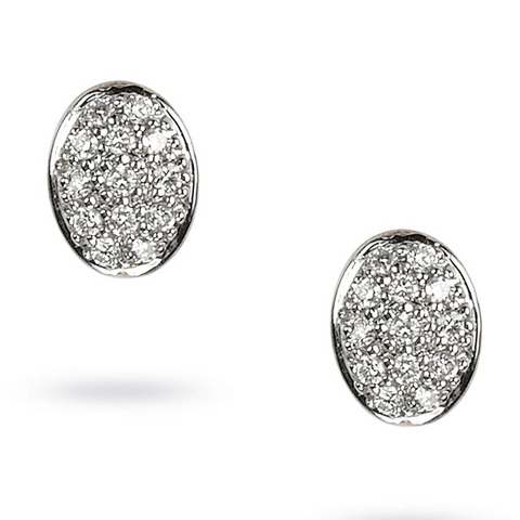 Marco Bicego Siviglia Oval Diamond Button Stud Earrings OB1327-B