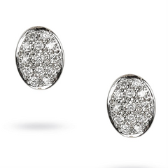 Marco Bicego Siviglia Oval Diamond Button Stud Earrings OB1327-B