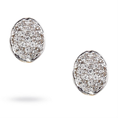 Marco Bicego Siviglia Oval Diamond Button Stud Earrings Large OB620-B1