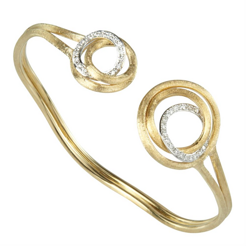 Marco Bicego Jaipur Link Circle Yellow Gold Bangle Bracelet with Diamonds