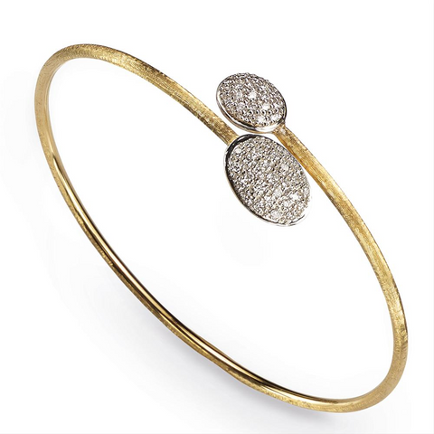 Marco Bicego Siviglia Yellow Gold diamond Crossosver Bangle Bracelet SB62-B