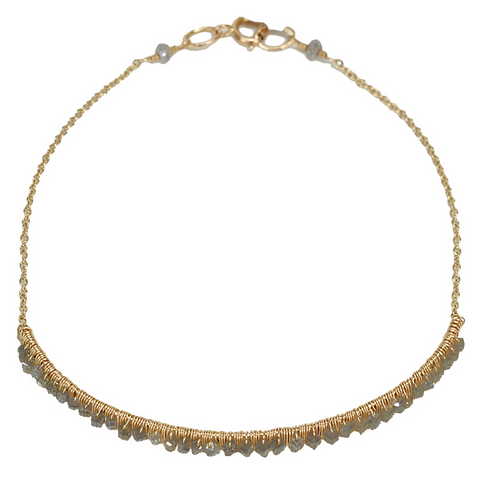 Dana Kellin Brown Diamond Yellow Gold Spun Wire Bracelet