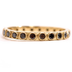 Armenta Yellow Gold Black Diamond Stackable Ring 01349